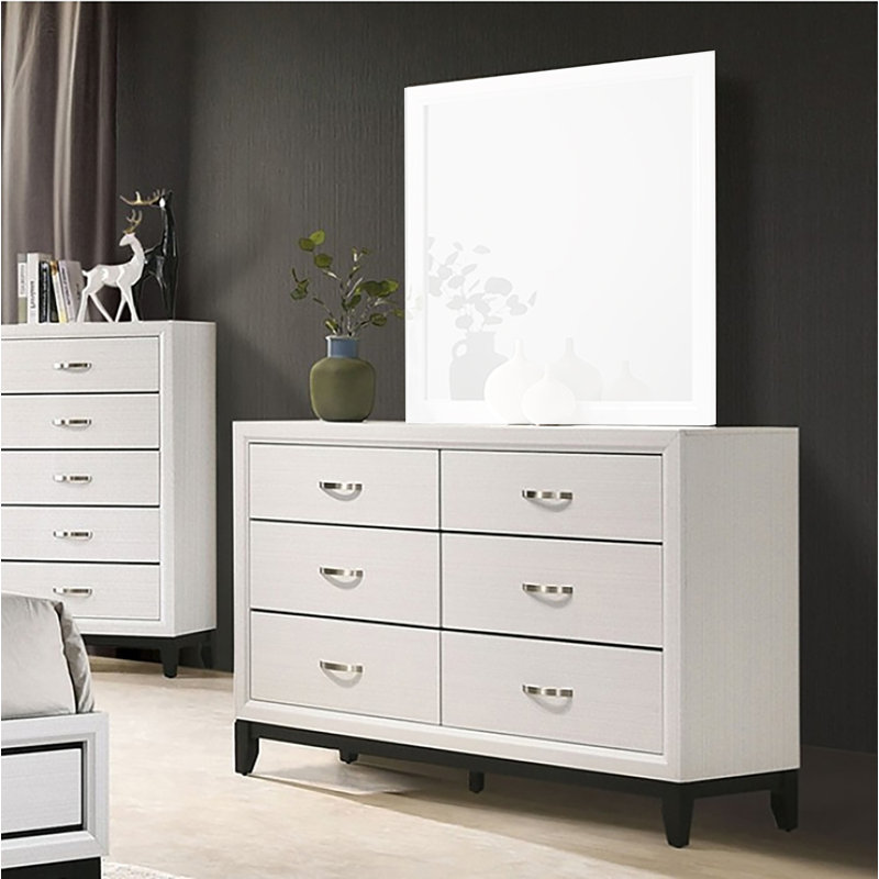 Commode 6 tiroirs Yashin, Blanc
