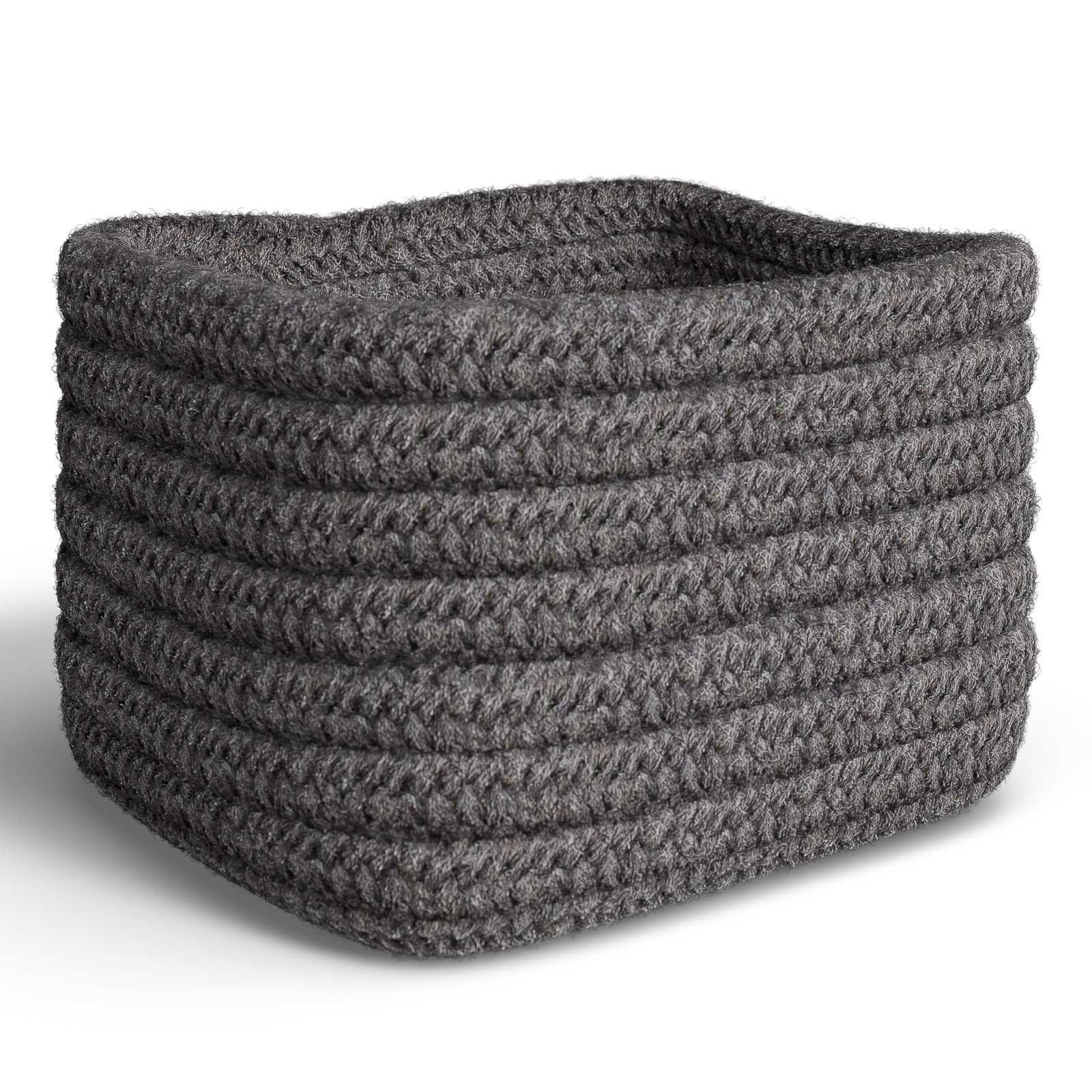 Wool / Felt Decorative Basket 1, Dark Gray