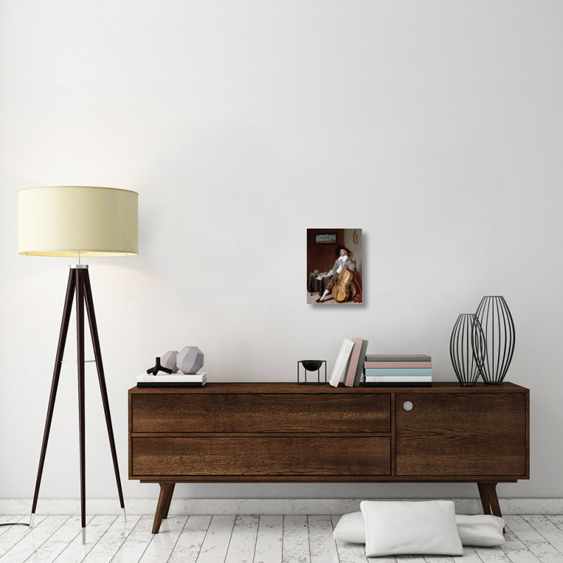 " Cello Player " by Dirck Hals, 16" H x 12" W x 2" D