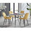 Enna White Glass Extending Dining Table And 4 Navy Pesaro Black Leg Chairs-417884682-417884689