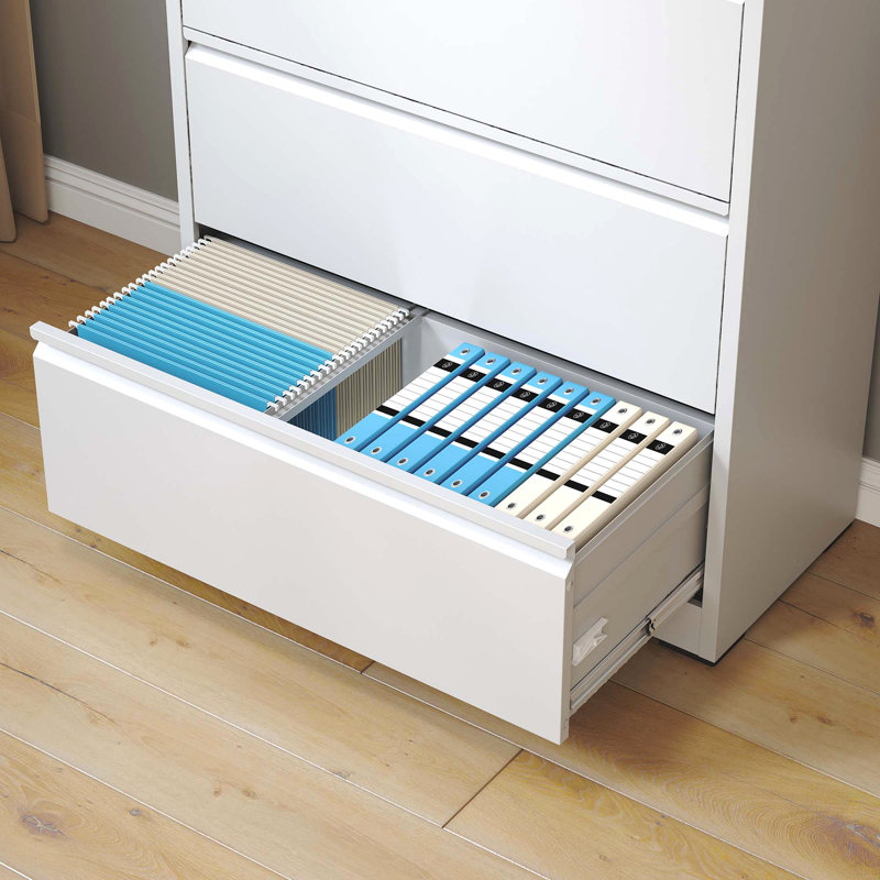5 Drawer Metal Lateral File Cabinet, Filing Cabinet With Lock, Lockable File Cabinet, Locking Metal File Cabinet For Legal/Letter/A4/F4 Size