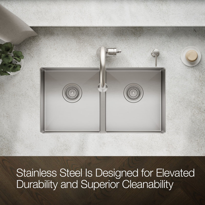 Strive 29-1/2 In. Undermount Double-Bowl Kitchen Sink