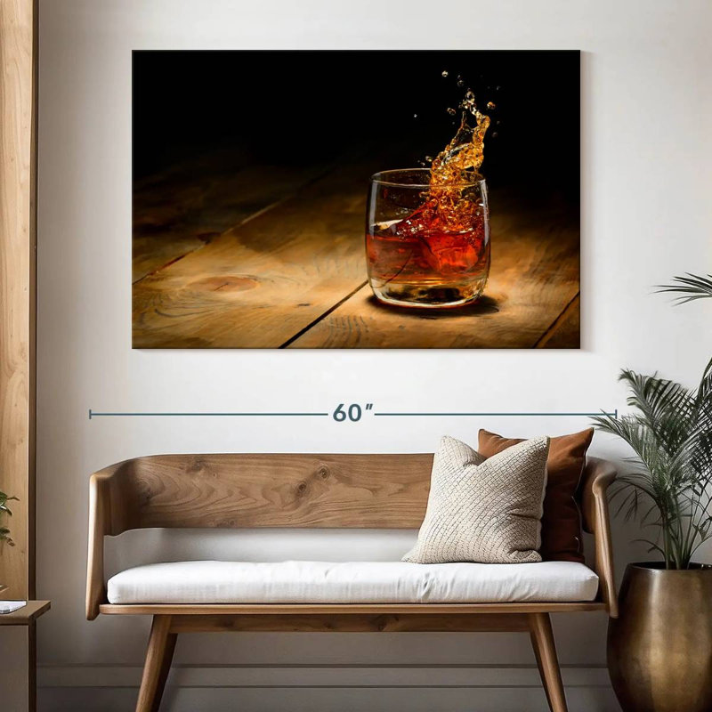 Yarlin Glass Of Whiskey, 34" H x 51" W