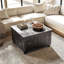 Table basse avec rangement, table basse carrée, table centrale en bois avec plateau relevable à charnières et espace caché-668354162-668354164