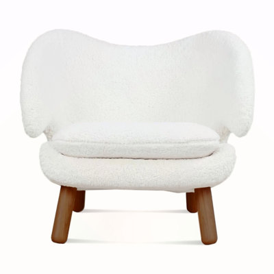 Pelican Chair Sherpa - Cloud White / Walnut