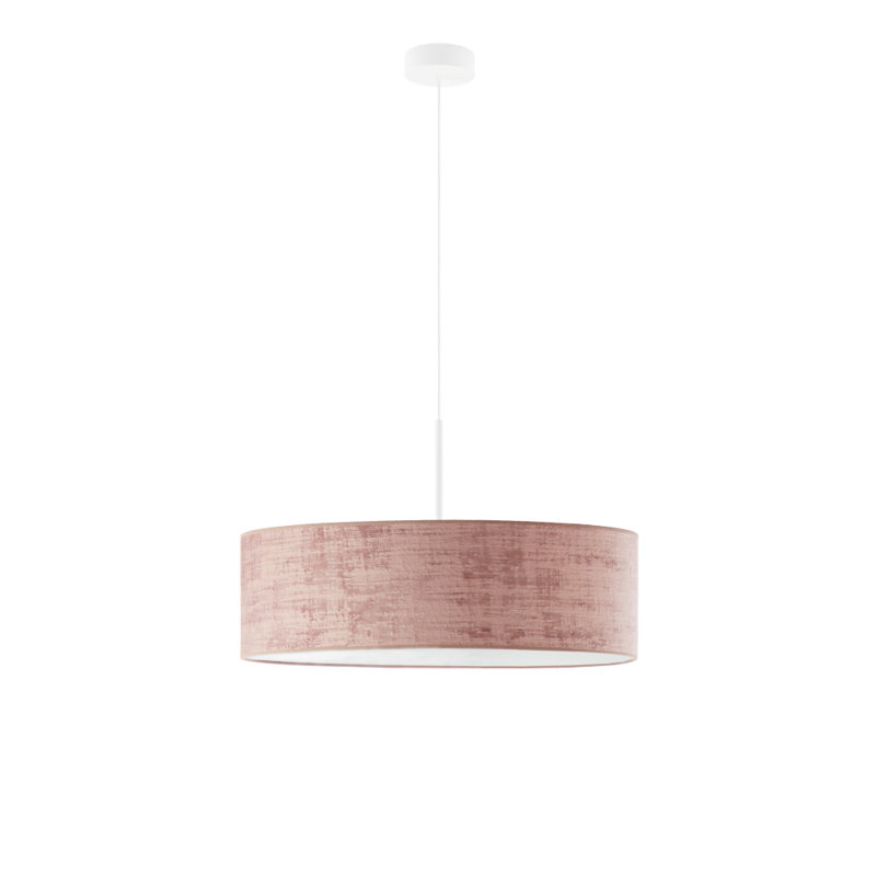 5 - Light Drum Pendant, White, Pink