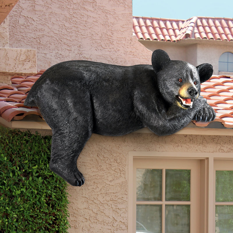 Lemont The Lounger Black Bear Garden Statue