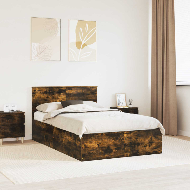 Bed, Smoked Oak, Small Double (4')