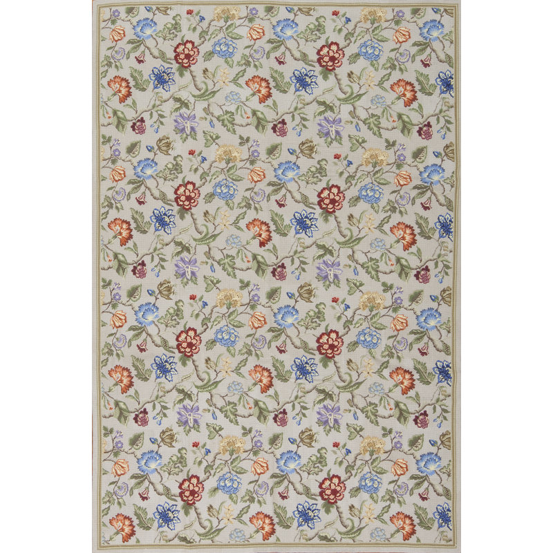 Gros Point Needlepoint Handmade Wool Area Rug