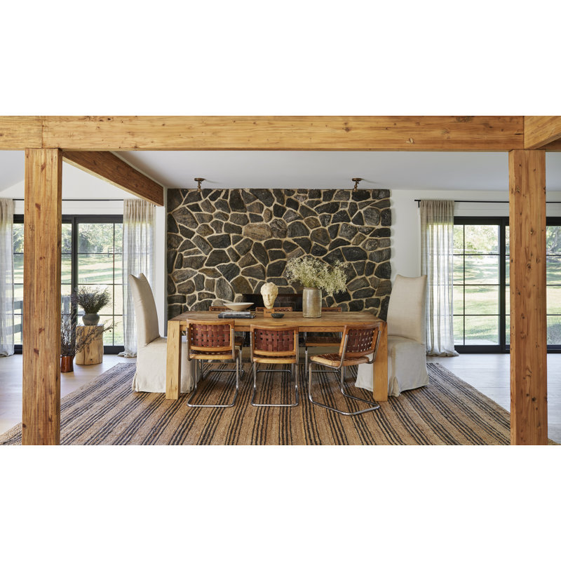  Tapis rayé en jute Natural Sycamore, Carré 8 pi