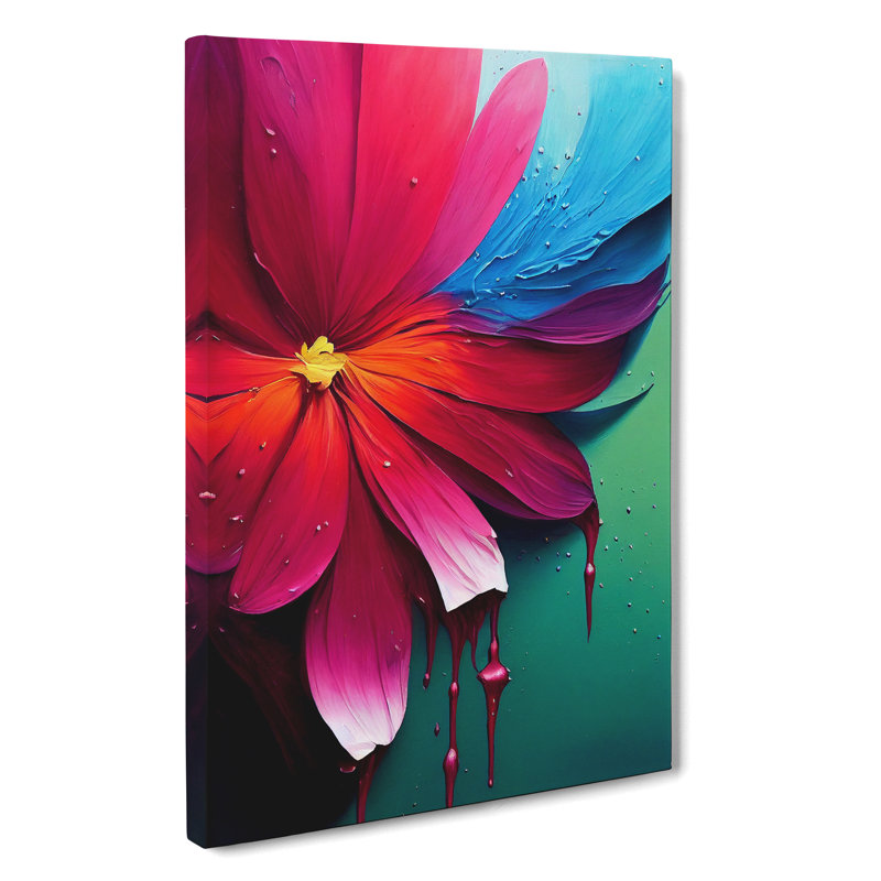 Paint Splash Flower No.1 Abstract - Wrapped Canvas Print, 76cm H x 50cm W x 3cm D