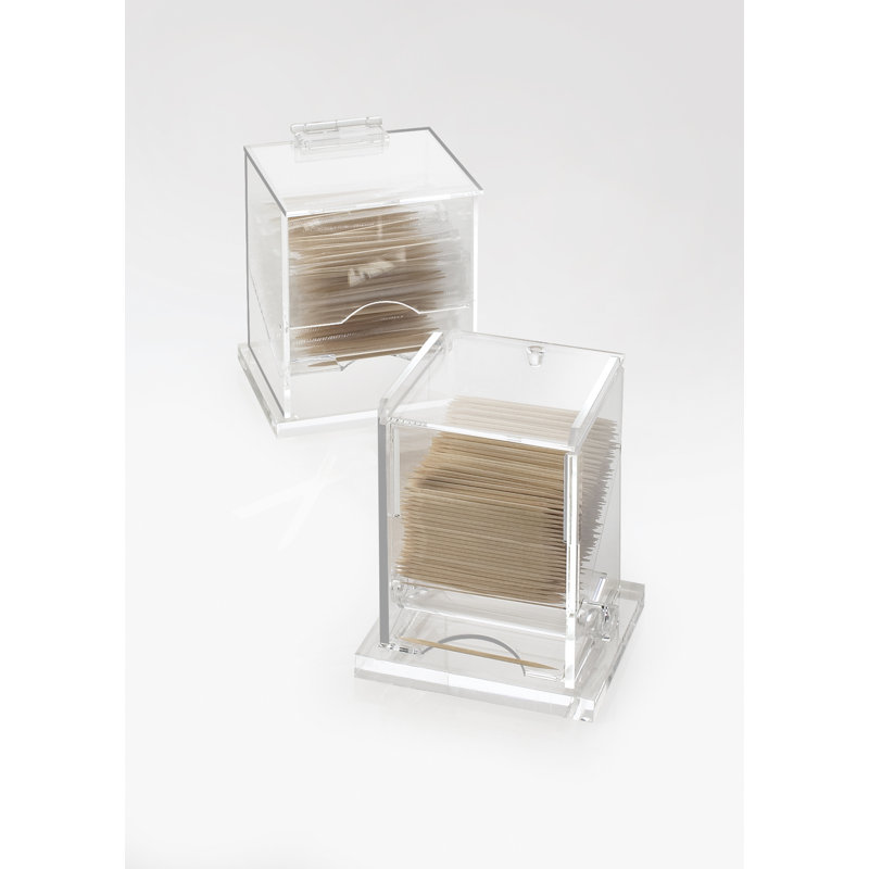 Clear Acrylic Toothpick Dispenser with Convenient Top Restock