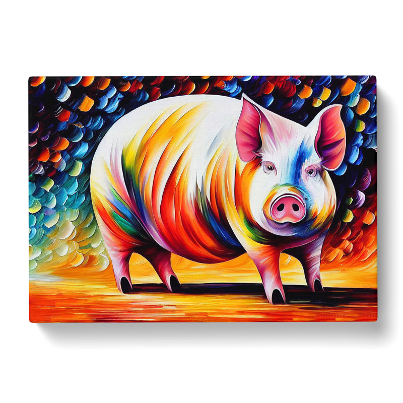 Pig Painting Vol.5 Abstract - Wrapped Canvas, 40cm H x 60cm W x 3cm D