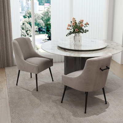 Dinnington Velvet Upholstered Side Chair With Legs