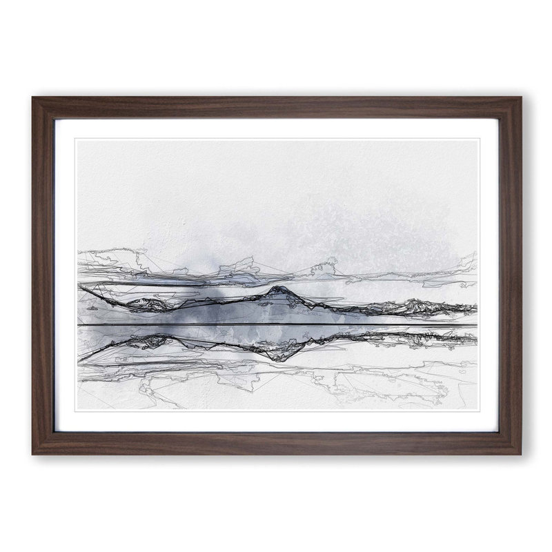 The Twin Lakes in Colorado in Abstract - Picture Frame Graphic Art Print, Walnut, 40cm H x 60cm W x 2cm D