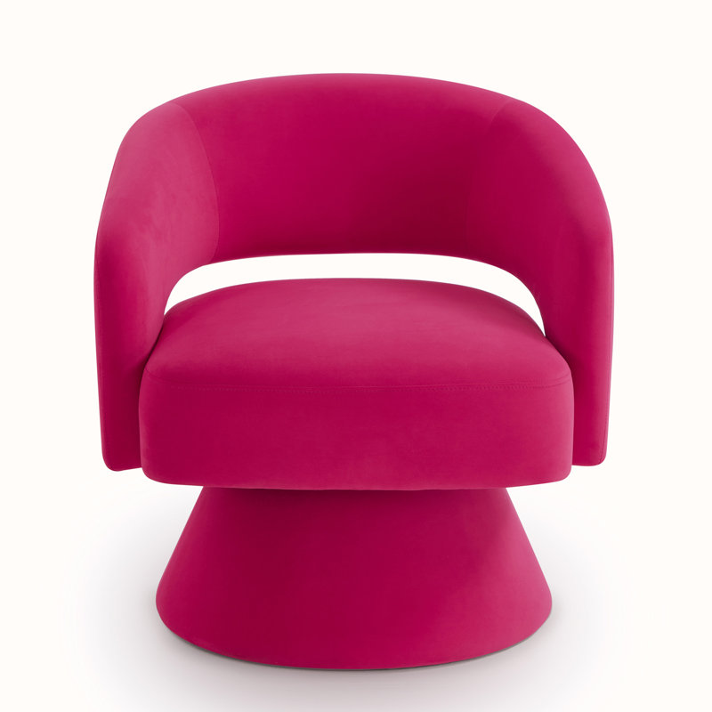 Fauteuil demi-tonneau pivotant l 27,5 po, Rose rose