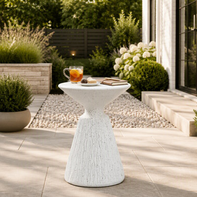 Table d'appoint d'extérieur en marbre texturé MGO