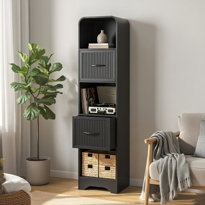 Bibliothèque étroite - noir, Black