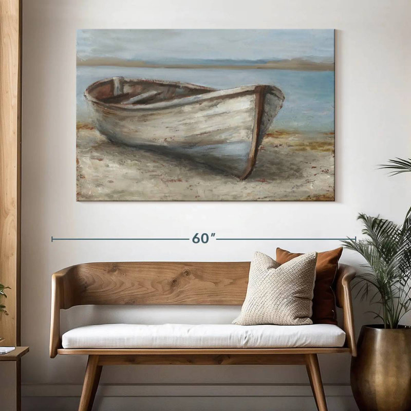 Mehar Whitewashed Boat I, 34" H x 51" W