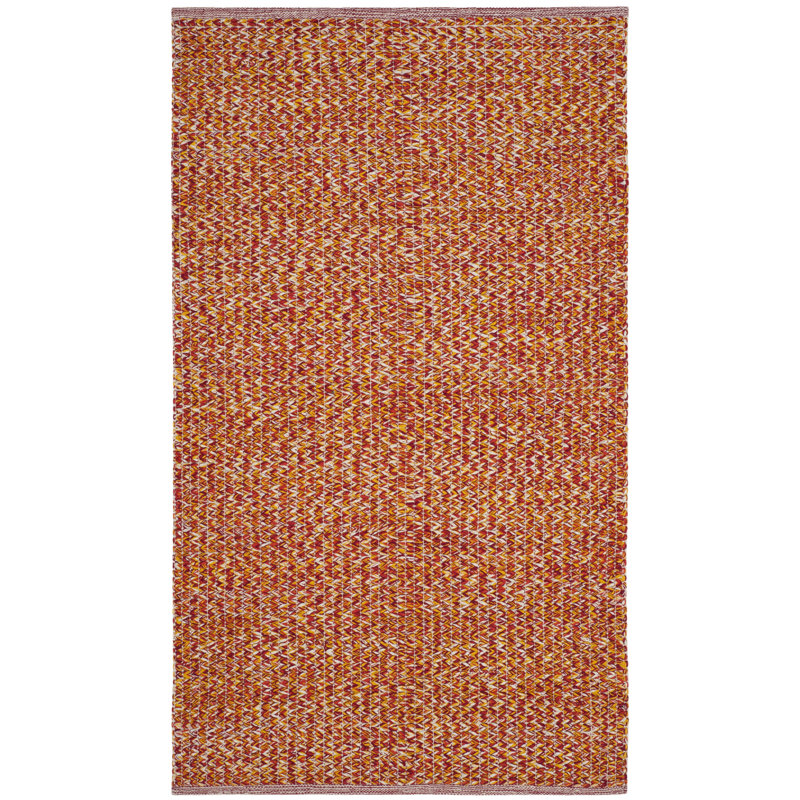 Figuig Hand Woven Cotton Abstract Rug, Round 6'