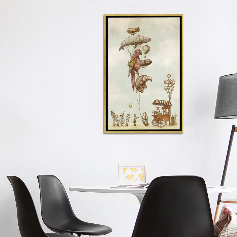 «A Day At The Fair» par Eric Fan - reproduction, H 40 po x l 26 po x P 1,5 po, Toile encadrée d'or, Aucun mat