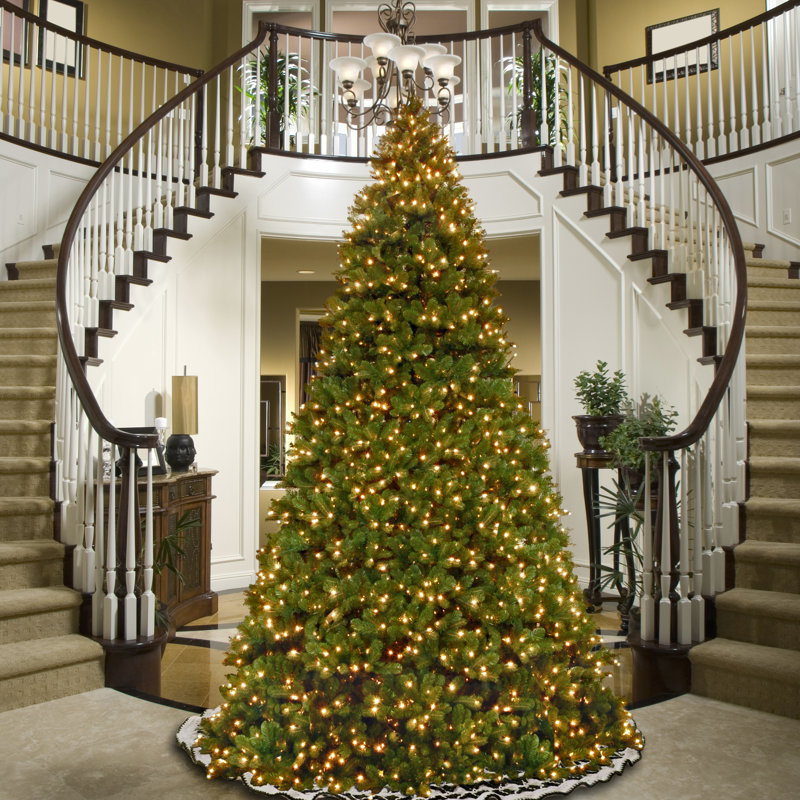 Downswept Douglas 16' Green Fir Artificial Christmas Tree with 2100 Colored and White Lights with Stand, 16' H