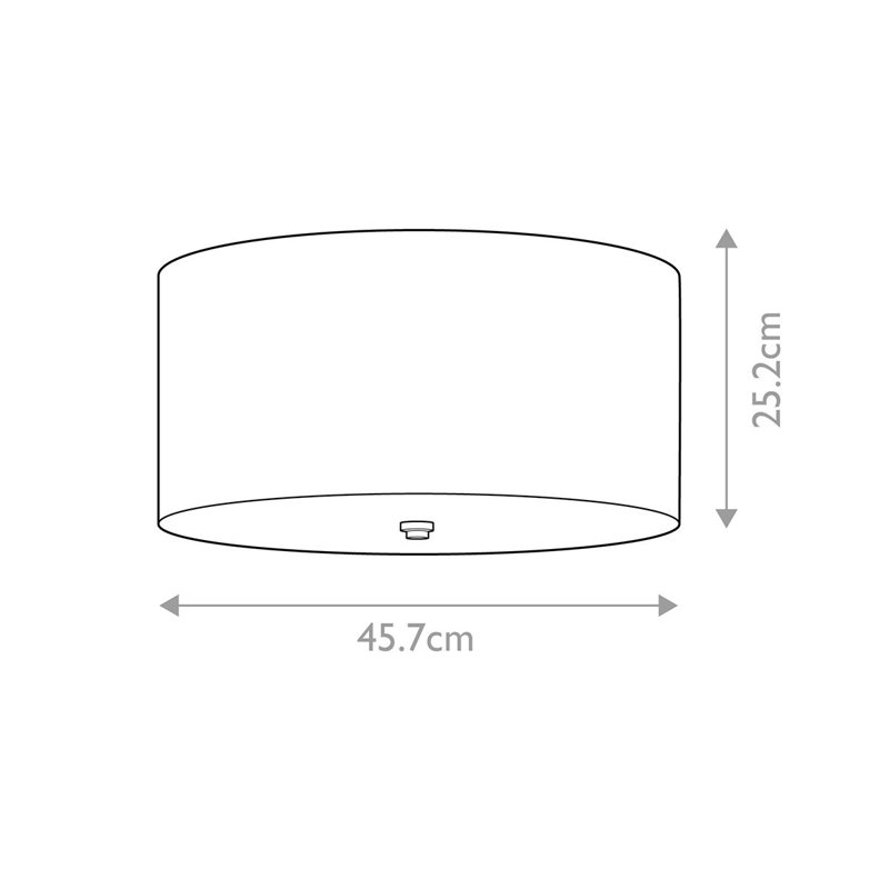 Ausie Fabric Semi Flush Mount, 49cm H x 51cm W x 51cm D, Aged Brass