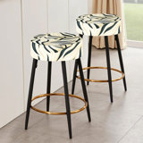 Cream And Black Zebra Harmony - Abstract Bar Stools Set Of 2