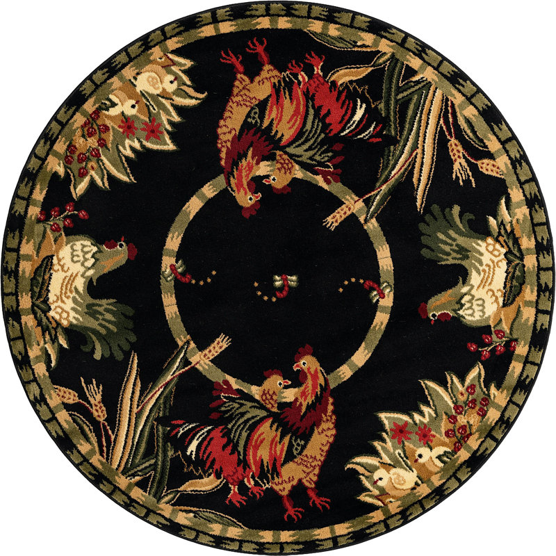 Floral Area Rug, Round 99.1 cm