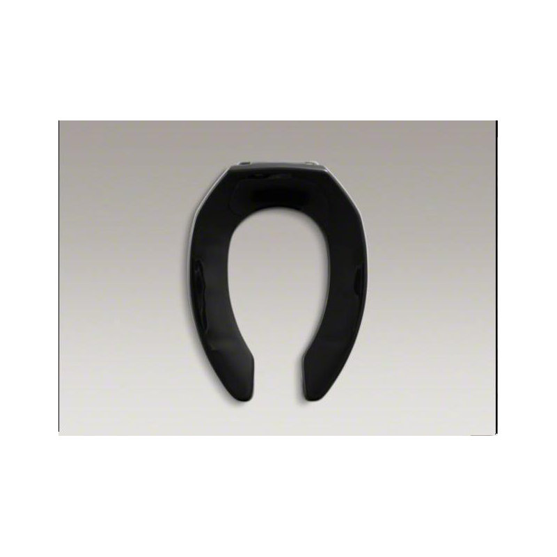 Lustra Elongated Toilet Seat with Check Hinge, Black Black