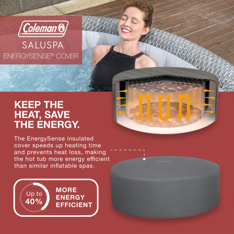 Coleman Sicily AirJet Round Inflatable Hot Tub with EnergySense Cover