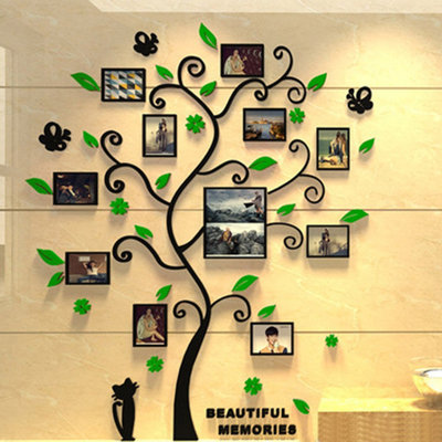 Bricolage cadre photo arbre PVC autocollant mural famille autocollant Mural Art Home Room Decor