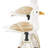 Abad Wooden Bird Brown Decorative Sculpture with White Distressed Buoy Posts Set