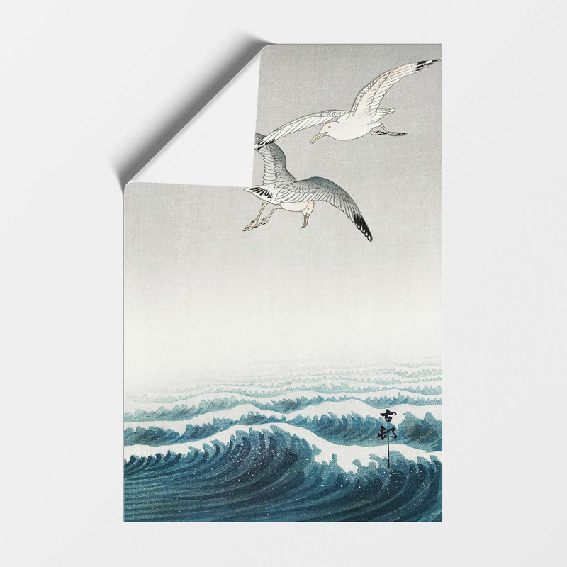 Three Seagulls by Ohara Koson - No Frame Painting, 59.4 cm H x 42 cm W