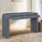 Rustic Entryway Console Table With Fluted Drawer Front – Sturdy Wood Sofa Table With Curved Corners & Chunky Legs-1102257483