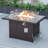 Nashia 44" Rectangular Propane Fire Pit Table - 55,000 BTU Outdoor Gas Fireplace - Wicker Frame, Glass Shield & Matching Lid-376257406