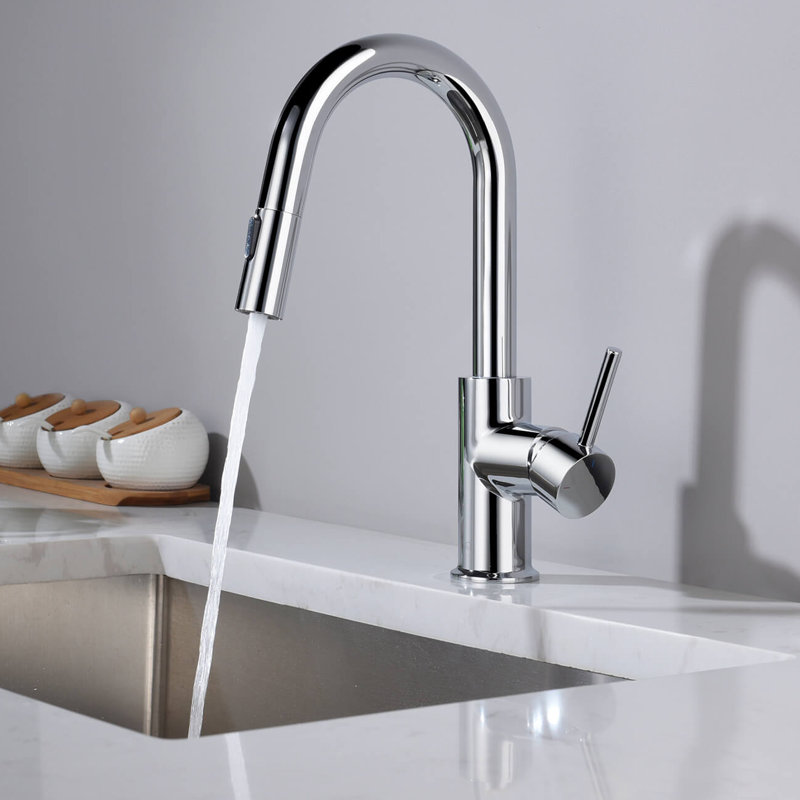 KIBI Luxe Pull Down Kitchen Faucet, Chrome