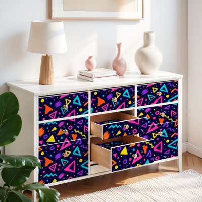 Peel and Stick Wallpaper Contact Paper Retro vintage 80s 90s fashion style abstract seamless for textile Self Adhesive and Removable 17.7in x 118in(45x300cm)