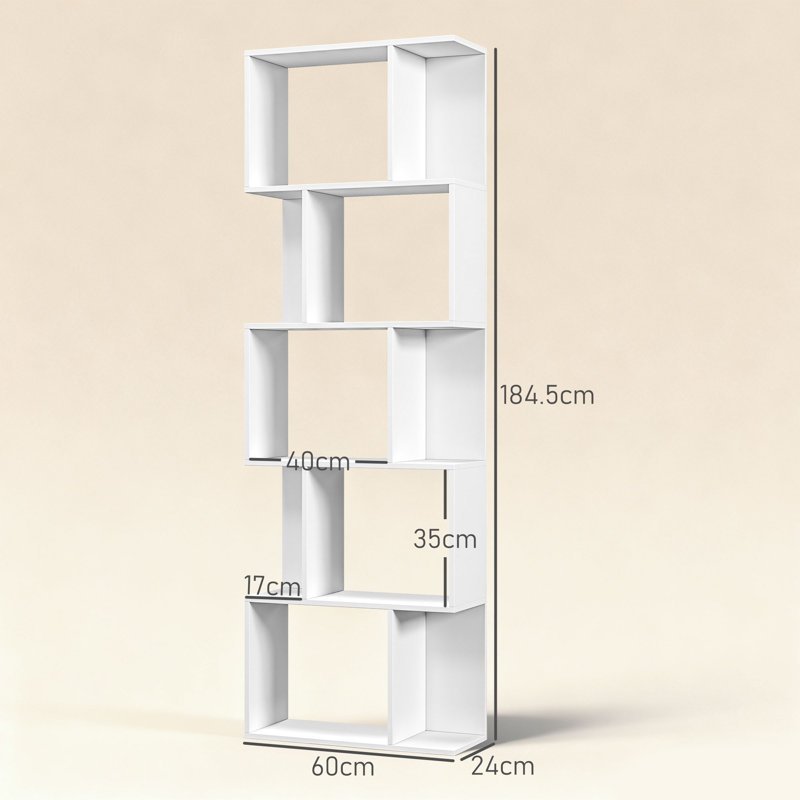 184.5cm H x 60cm W Particle Board Bookcase