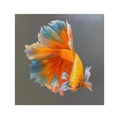 Attractive Koi Betta Fish With Colorful Tail | Acrylic On Canvas | By Anant Roop Art Studio