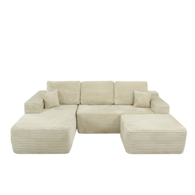 105.7"Cloud Sectional Couch With U-Shaped Chaise