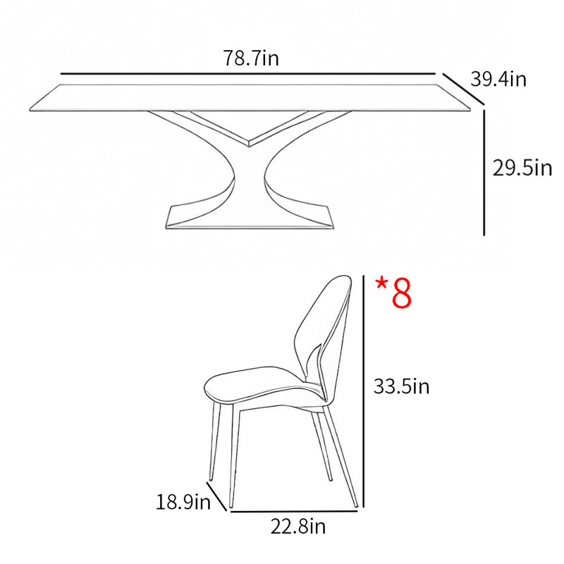 Ensembles de table de salle à manger de style italien moderne, Blanc / Gris