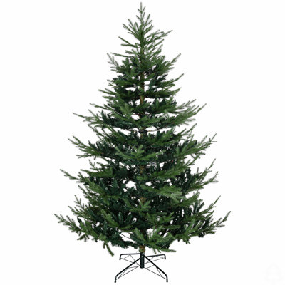 7.5 Foot Artificial Christmas Tree, Pine Hinged Xmas Tree With 1218 Realistic Branches, Steel Base, Auto Open