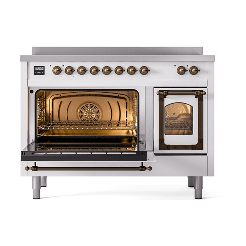 ILVE Nostalgie II Noblesse 48 in Induction Range, White/Burnished