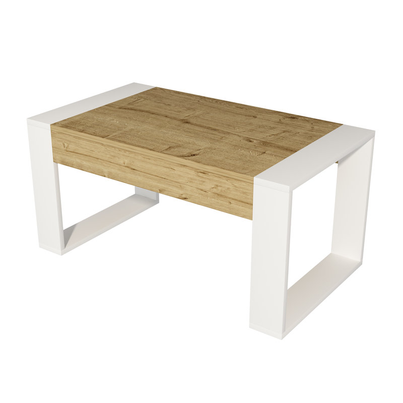 Verda Four Leg Coffee Table, Sapphire Oak, White