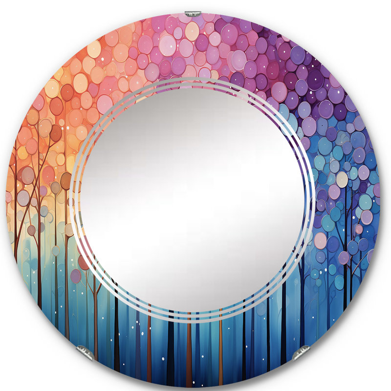 Berilo - Miroir mural moderne rond, 24 po x 24 po
