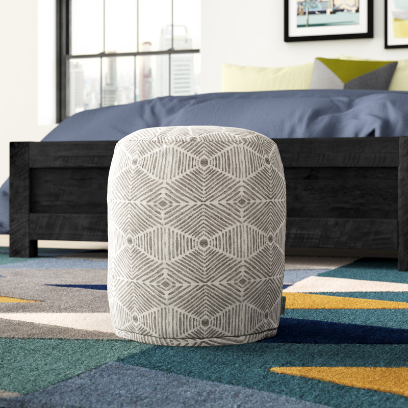 Ashby Upholstered Pouf, Beige