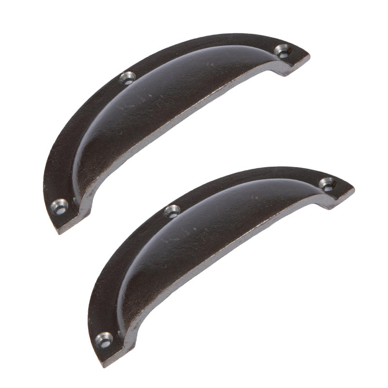 Hammer & Tongs - Curved Cabinet Cup Handle - W130mm x H50mm - Raw