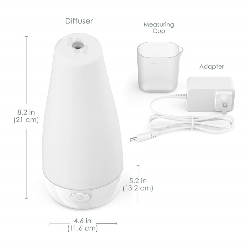 Essential Oil Diffuser - Compact Ultrasonic Aromatherapy Diffuser, Natural Air Deodorizer, 100Ml Water Tank, And Optional Mood Light - Lasts Up To 7 Hours With Auto Shut-Off