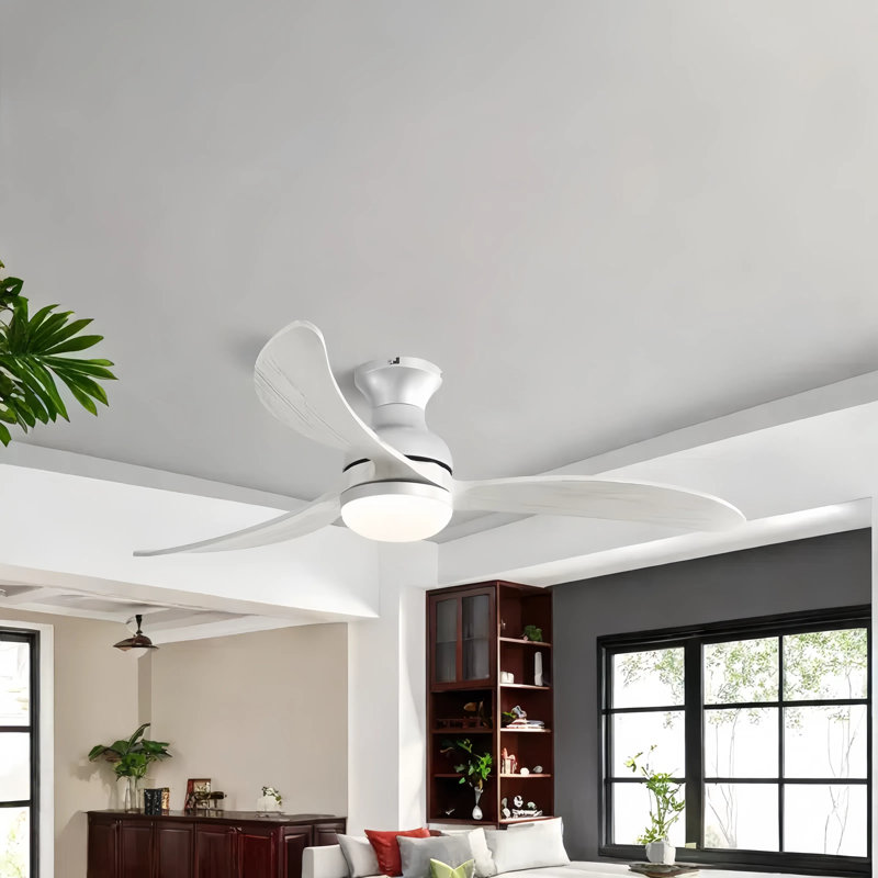 132.1Cm Ceiling Fan with Remote Control and Light Kit Include, White